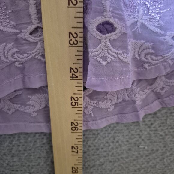 Johnny Was Women's Textured Look Embroidered Slim Audrey Button Down Shirt M - Picture 6 of 7